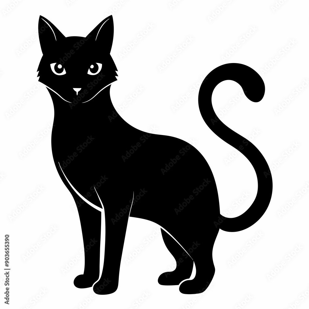 Fototapeta premium Cat Black silhouette