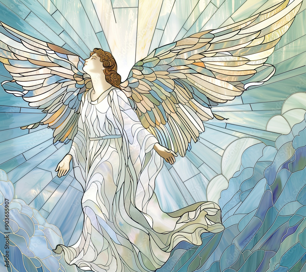Heavenly Angel Stained Glass Art