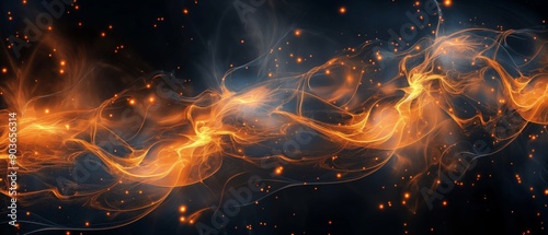 Glowing Fractal Flames in Abstract Patterns