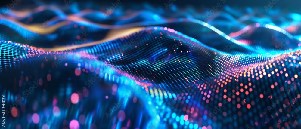 Futuristic Holographic Grid with 3D Depth Futuristic Holographic Grid with 3D Depth