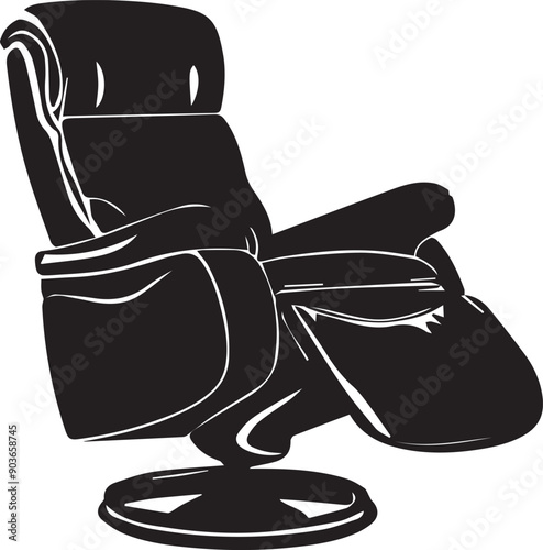 Leather Armchair Minimalist Black Silhouette Vector Collection
