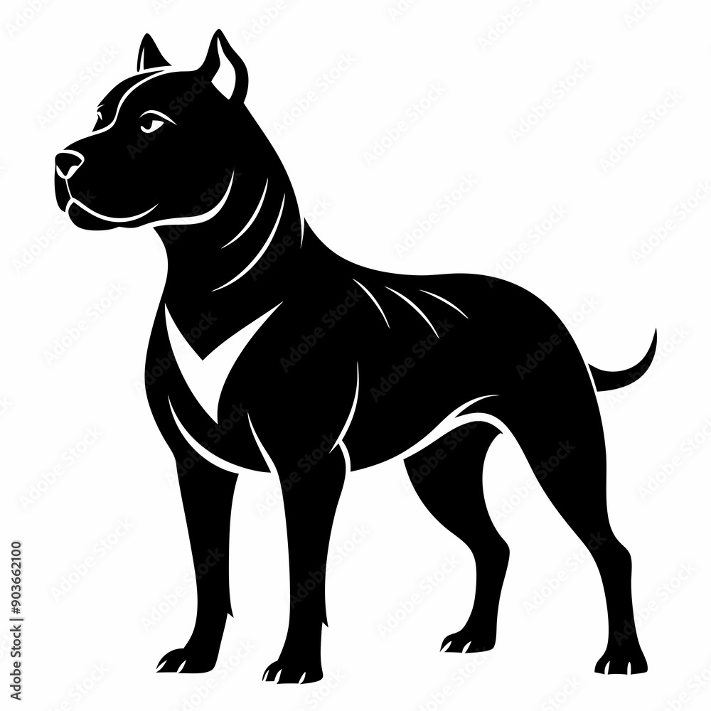 Staffordshire Bull Terrier Black silhouette Staffordshire Bull Terrier Black silhouette