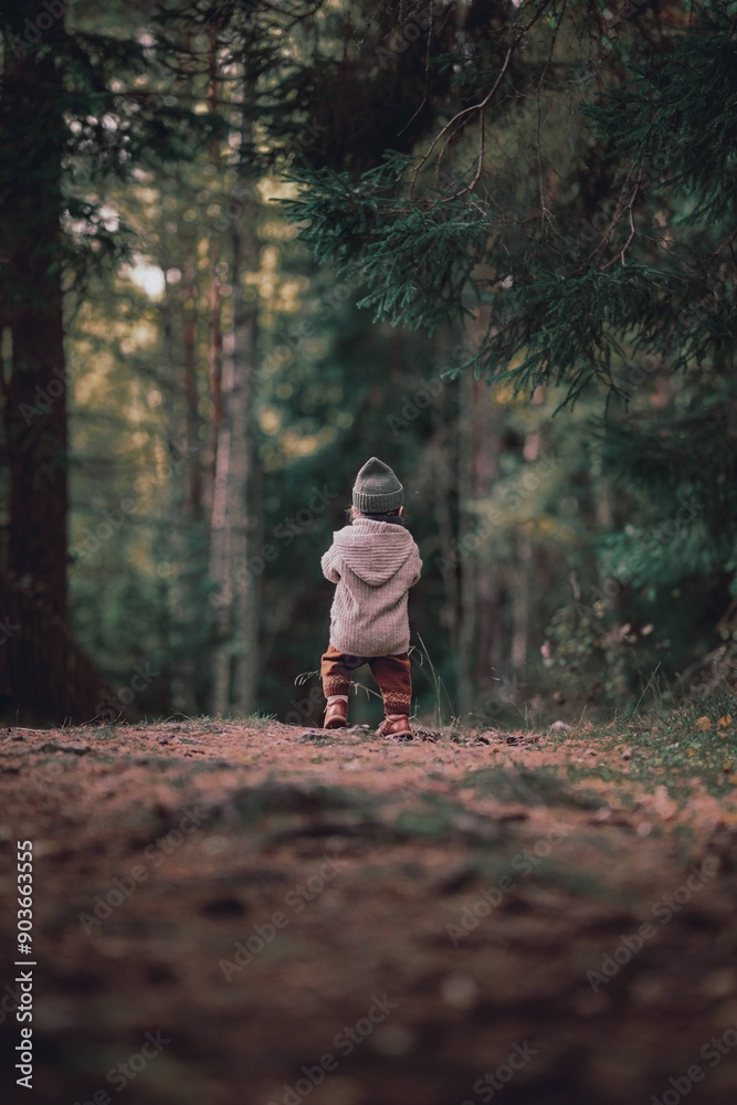 Toddler in the forrest Toddler in the forrest