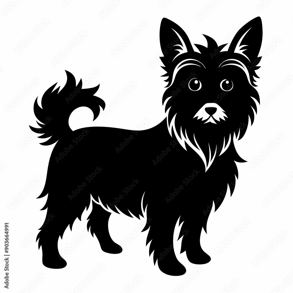 Obraz premium Yorkshire Terrier Black silhouette