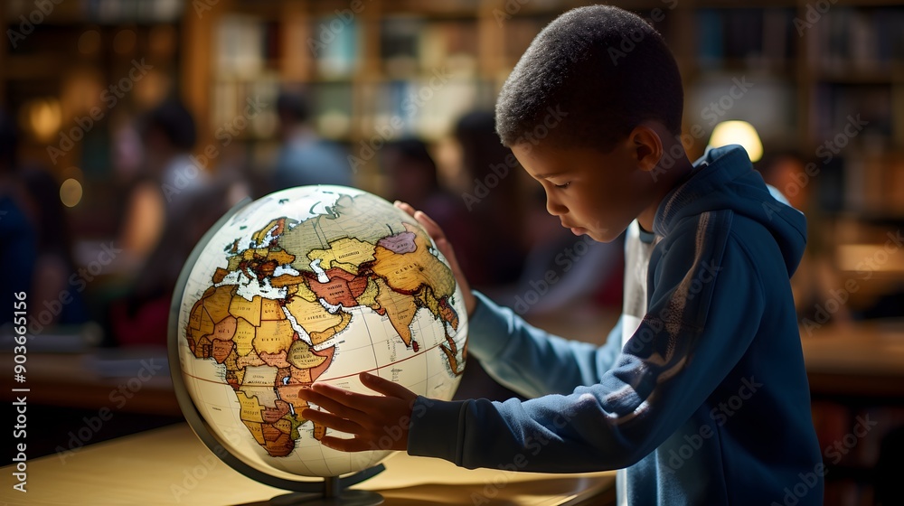 Student engaged in a hands-on geography project, Student engaged in a hands-on geography project,