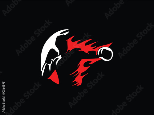 boxing fitness club logo vector illustration 