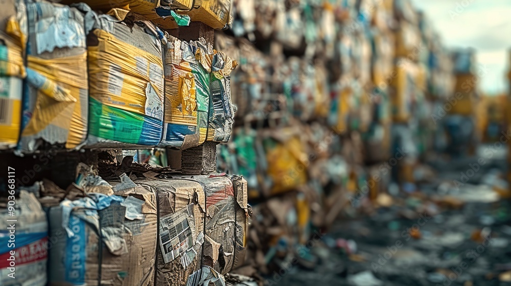 Stack of Cardboard Boxes at a Recycling Facility Stack of Cardboard Boxes at a Recycling Facility