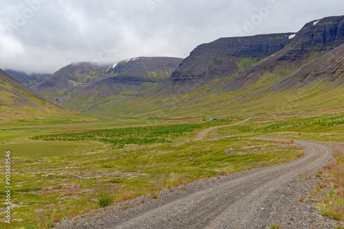 schotterstrasse irgendwo in den Westfjorden, Island