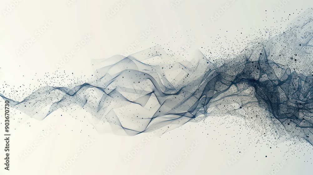 Abstract representation of AI neural networks and data flows Stock ...
