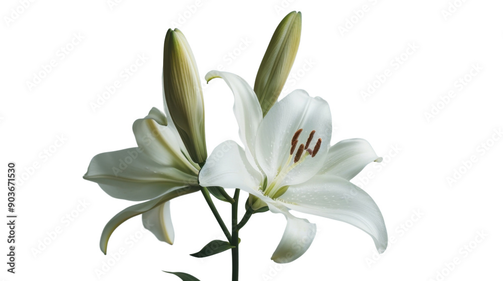 Lily flower on transparent background