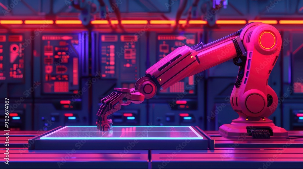 Smart warehouse with robotic arms and holographic inventory systems ...