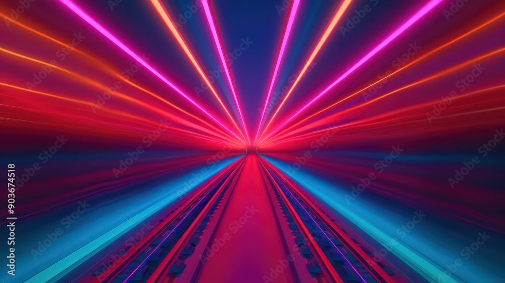 Fototapeta premium High-speed bullet trains transporting goods in a futuristic railway system