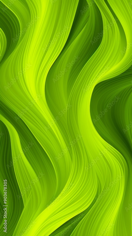 Abstract design features flowing green waves, creating a lively and energizing atmosphere perfect for wallpaper Abstract design features flowing green waves, creating a lively and energizing atmosphere perfect for wallpaper
