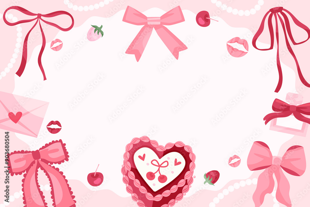 Coquette background in flat style Coquette background in flat style