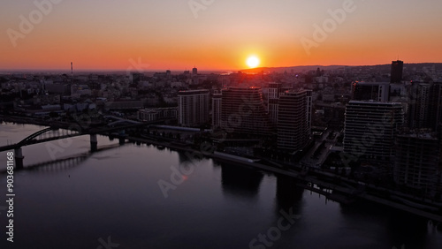 Aerial view of Belgrade, capital of Serbia.