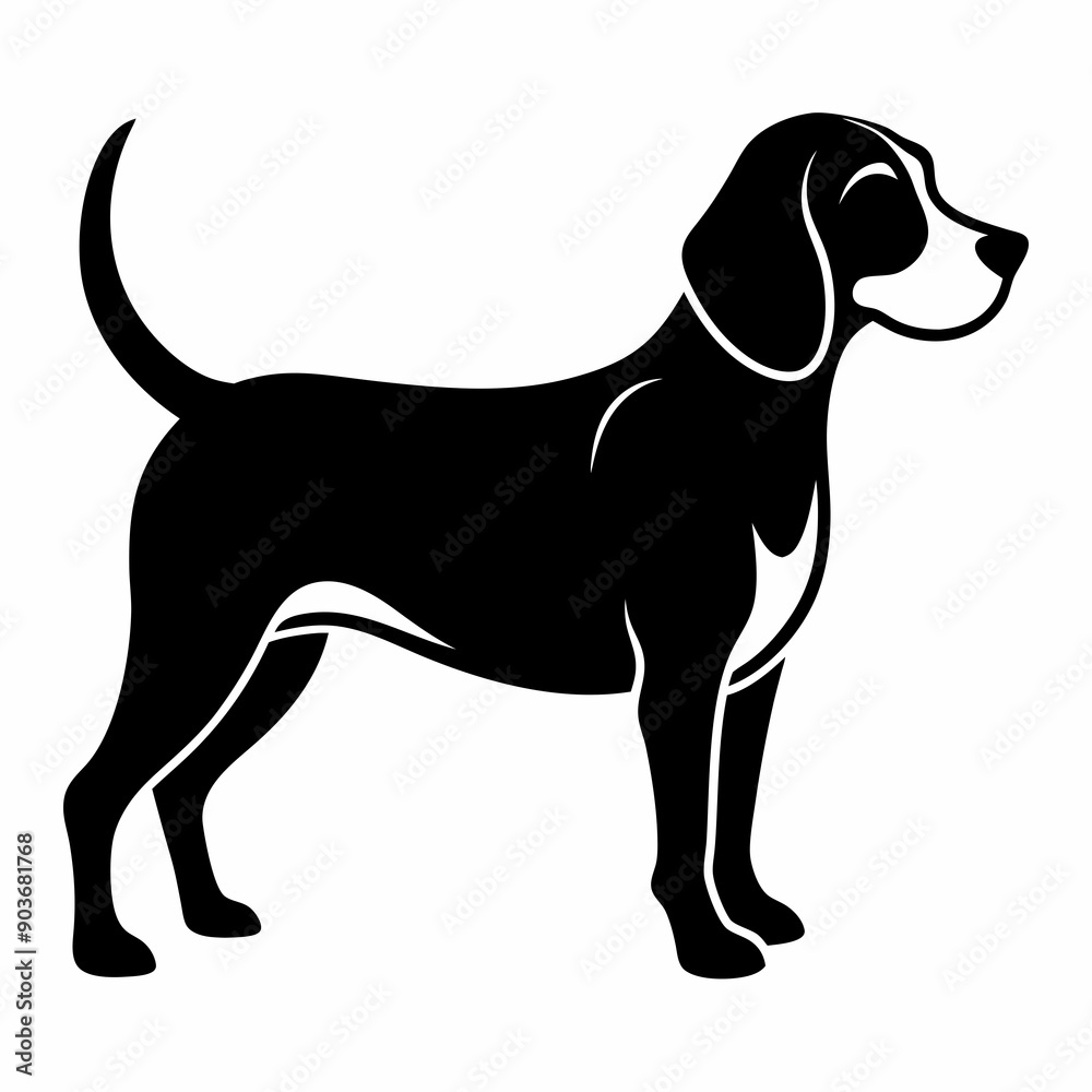 Beagle Black silhouette Beagle Black silhouette