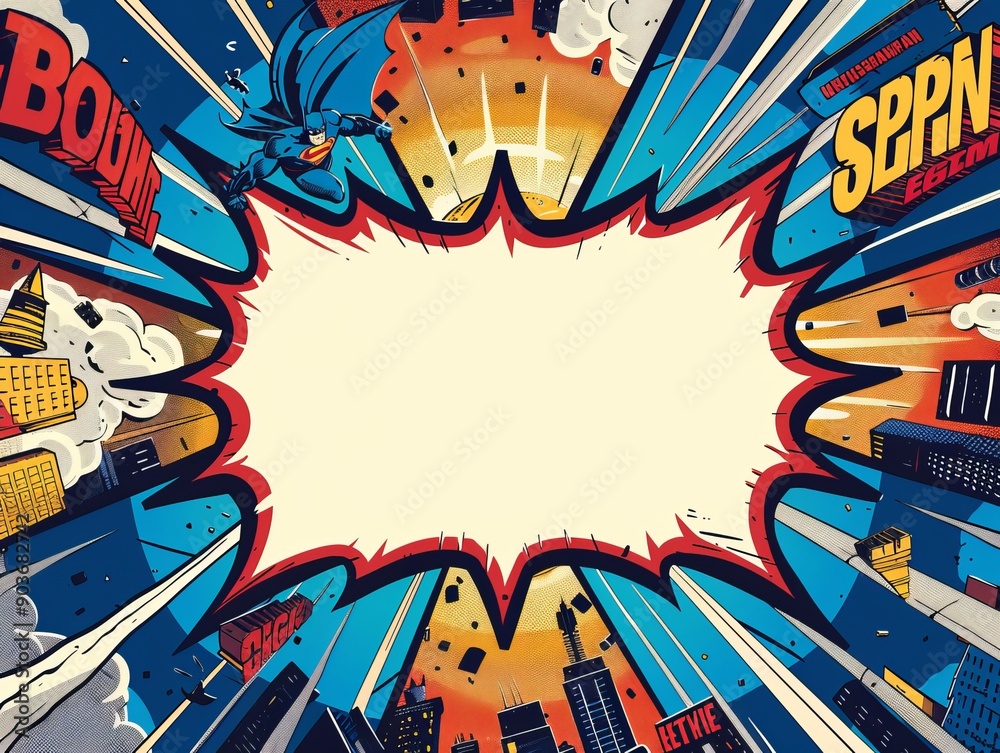 Superhero concept invitation template Superhero concept invitation template