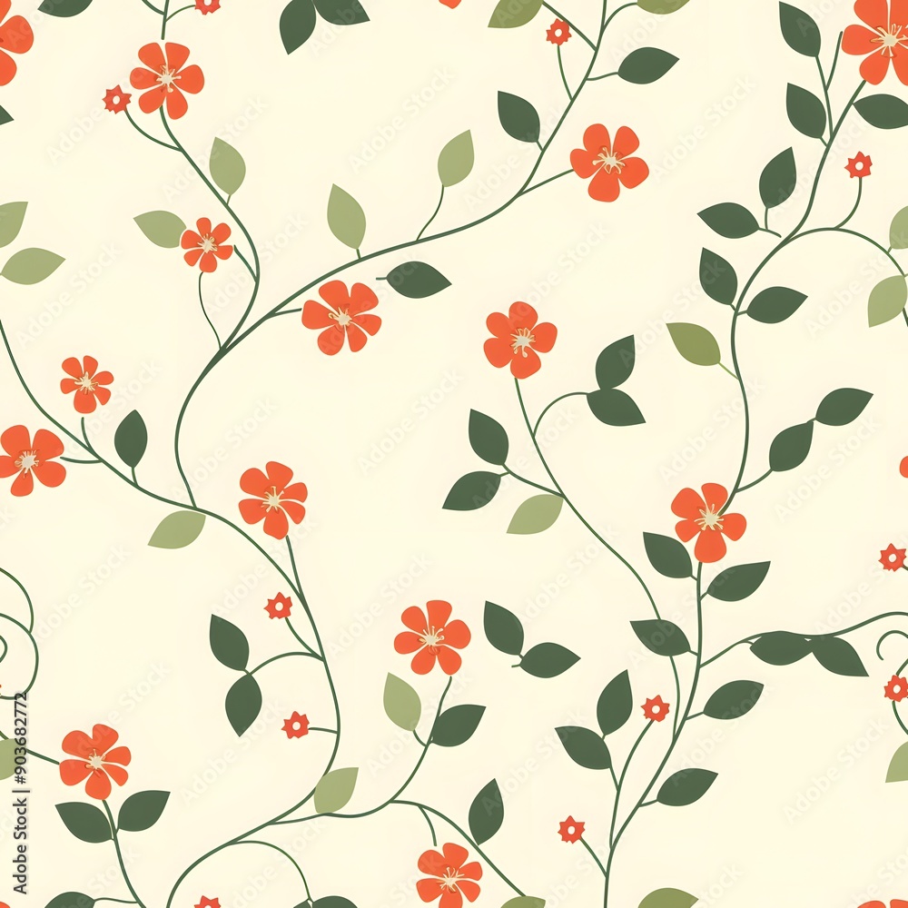 seamless flower pattern, tile art, vine art background seamless flower pattern, tile art, vine art background