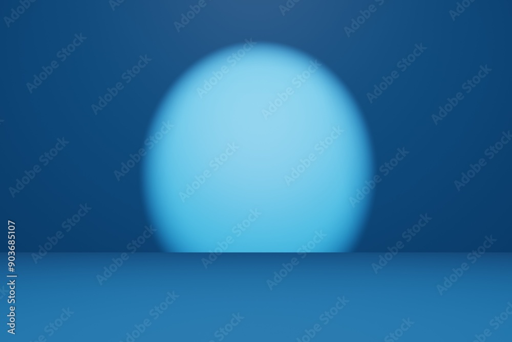 studio blue abstract background with spotlight white for display background
