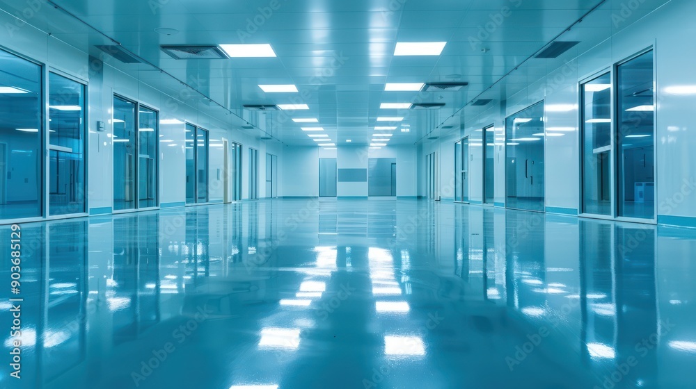 Cleanroom environment in an electronics manufacturing plant Cleanroom environment in an electronics manufacturing plant