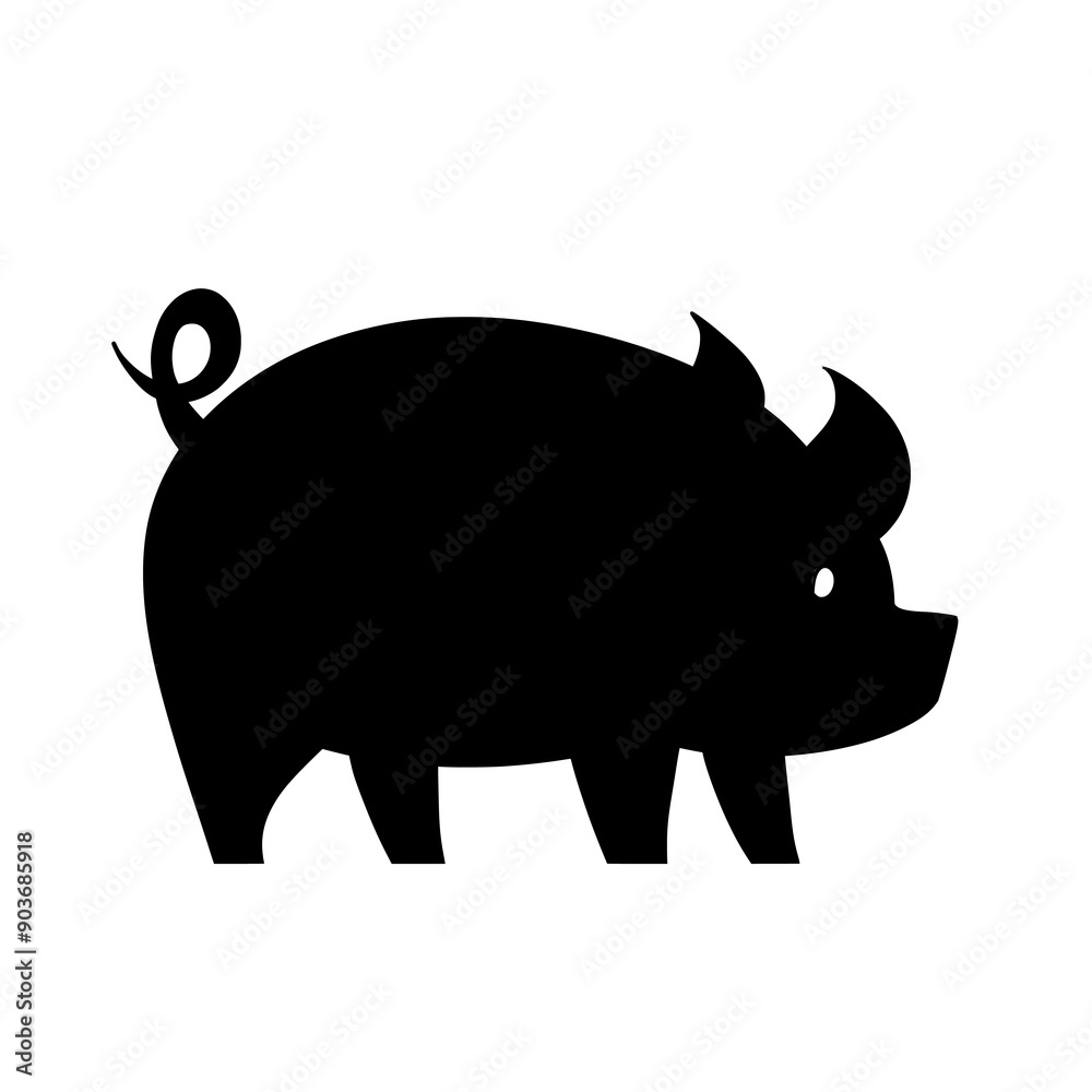 Pig Silhouette Icon Vector Illustration Pig Silhouette Icon Vector Illustration