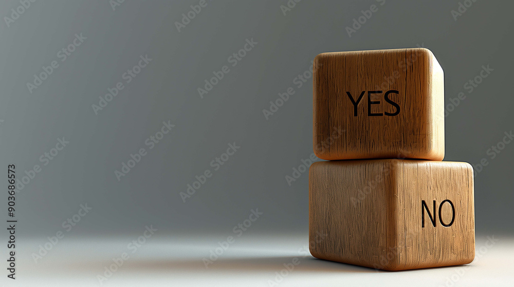 Focused View of Yes or No Selection Buttons, Capturing the Essence of Choice Focused View of Yes or No Selection Buttons, Capturing the Essence of Choice