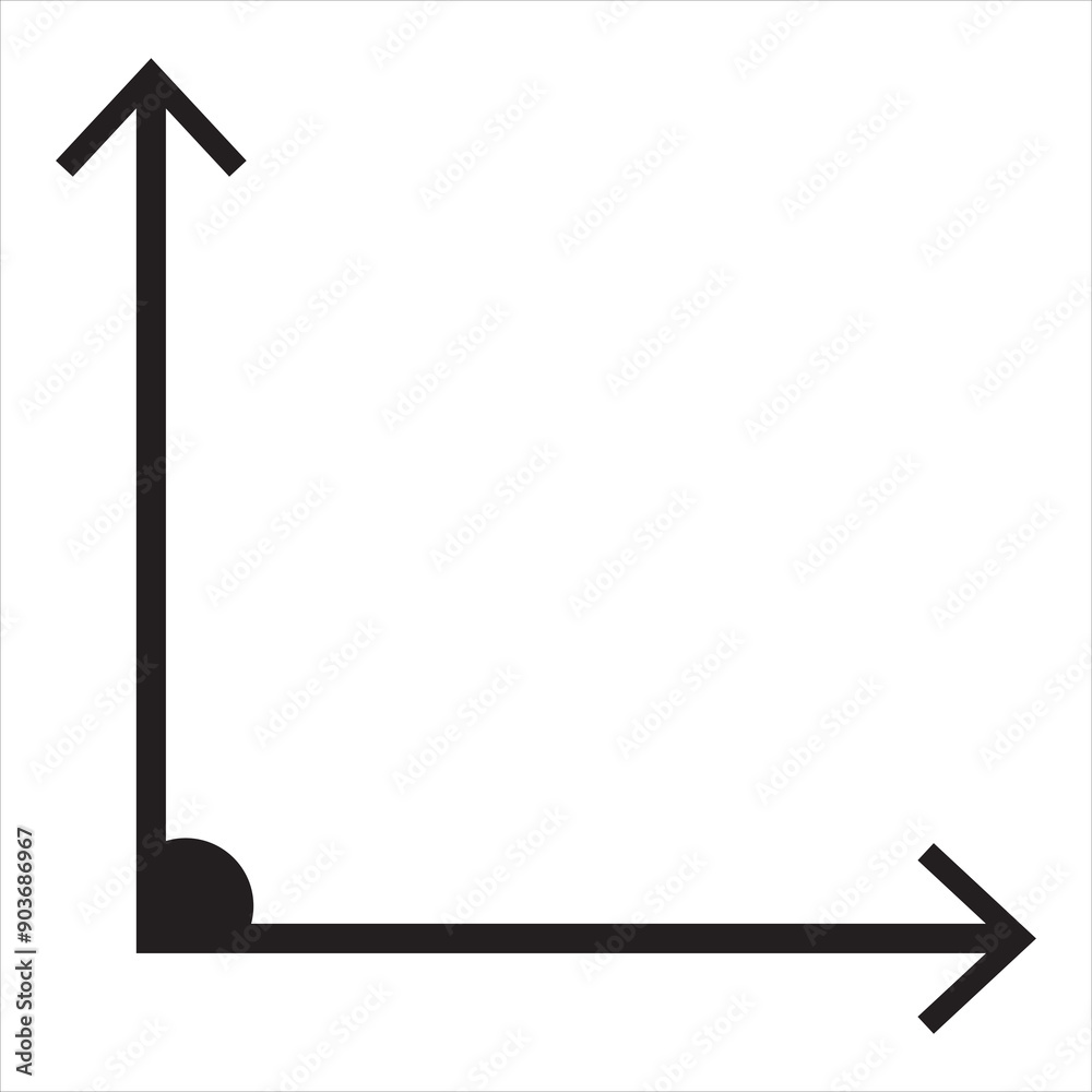 Double corner arrow. 90 degrees angle. Right angle symbol. Dual ended arrow. Illustration on white background. Double corner arrow. 90 degrees angle. Right angle symbol. Dual ended arrow. Illustration on white background.