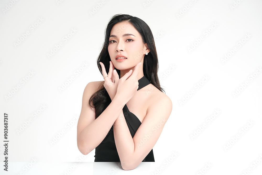 Beautiful young asian woman with clean fresh skin on white background, Face care, Facial treatment, Cosmetology, beauty and spa, Asian women portrait. Beautiful young asian woman with clean fresh skin on white background, Face care, Facial treatment, Cosmetology, beauty and spa, Asian women portrait.