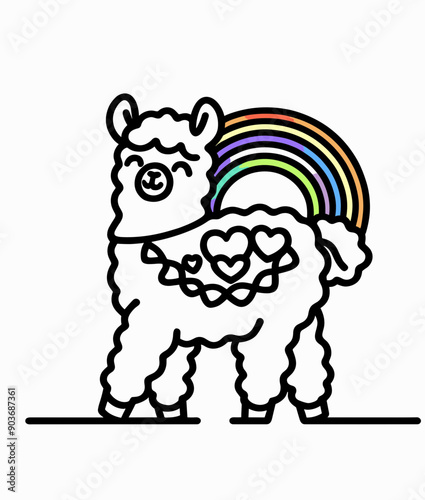  Alpaca With LGBTQ Rainbow Pride Flag Funny Pround Mom Dad of Gay Lesbian Ally  Vector svg Clipart 