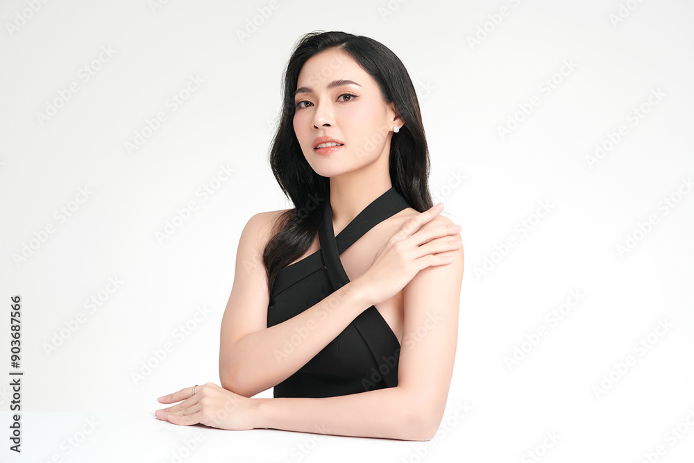 Beautiful young asian woman with clean fresh skin on white background, Face care, Facial treatment, Cosmetology, beauty and spa, Asian women portrait. Beautiful young asian woman with clean fresh skin on white background, Face care, Facial treatment, Cosmetology, beauty and spa, Asian women portrait.