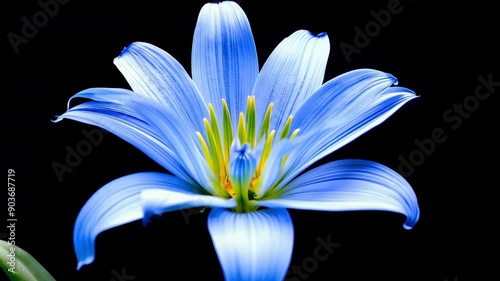 Time lapse of Stargazer Blue Lily time lapse isolated on black
