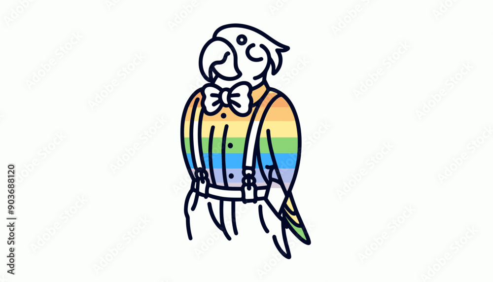  Parrot With LGBTQ Rainbow Pride Flag Funny Pround Mom Dad of Gay Lesbian Ally  Vector svg Clipart 