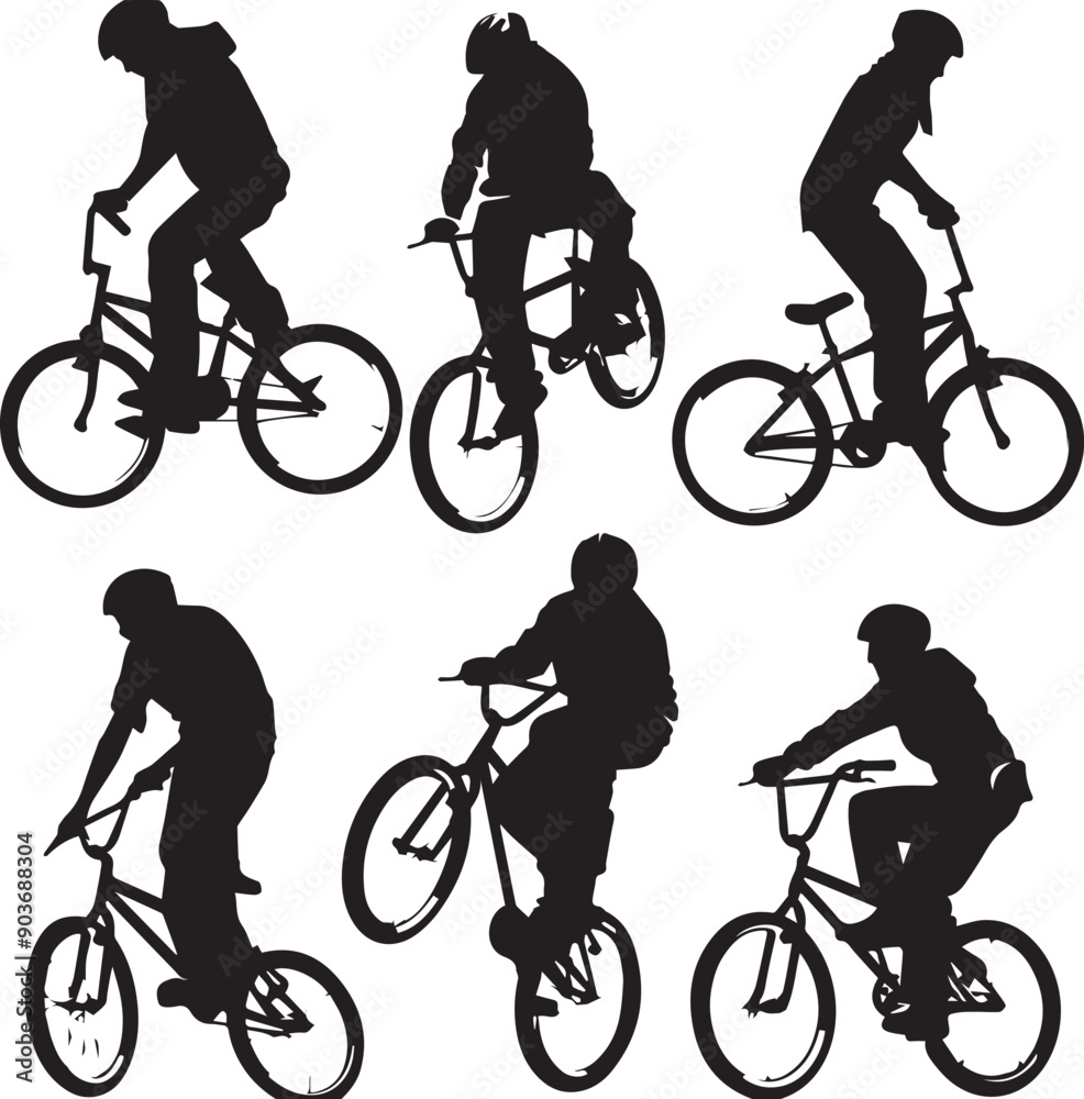 Fototapeta premium Bicycle Outline Silhouette Graphics Collection