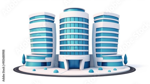 Wallpaper Mural Stylish modern buildings showcased against a  white backdrop, highlighting their sleek lines and innovative designs. Torontodigital.ca