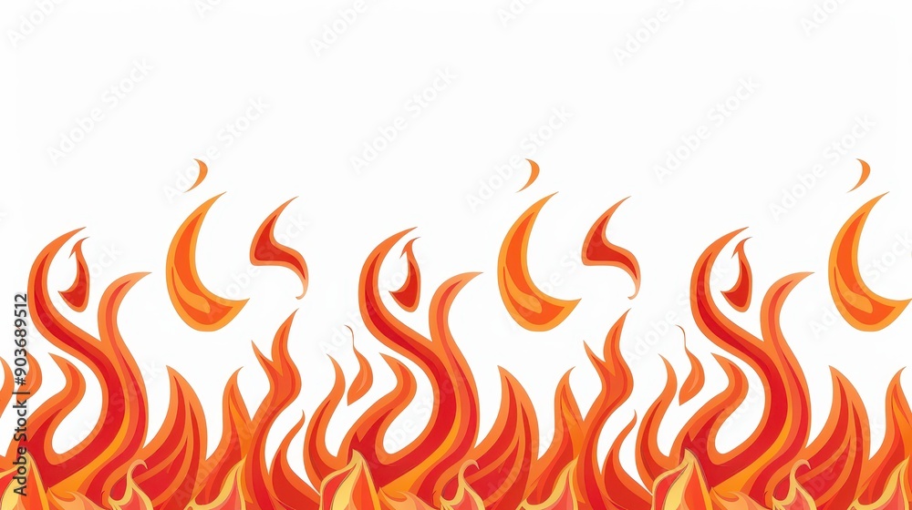Vibrant fire border that enhances any design, showcasing intense flames on a clean, white background. Vibrant fire border that enhances any design, showcasing intense flames on a clean, white background.