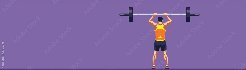 A determined athlete lifts a barbell overhead in a vibrant setting, showcasing strength and commitment to fitness. A determined athlete lifts a barbell overhead in a vibrant setting, showcasing strength and commitment to fitness.