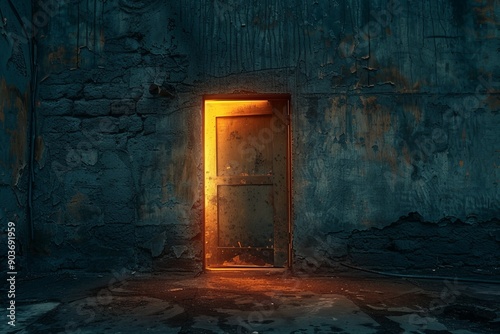 A Mysterious Doorway Appearing In An Urban Alley Wall