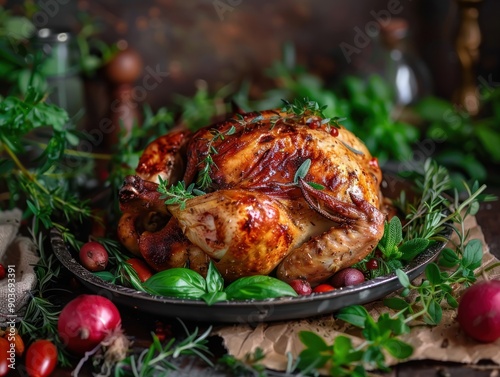 Roasted Chicken with Herbs and Spices