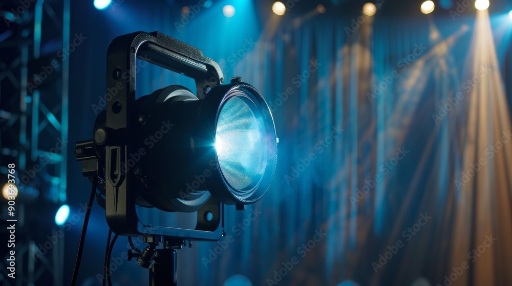 Naklejka premium moving headlight in an auditorium or theater