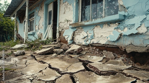 The Crumbling Foundation of a House