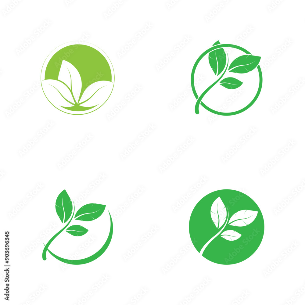 leaf's logo icon vector illustration template design leaf's logo icon vector illustration template design