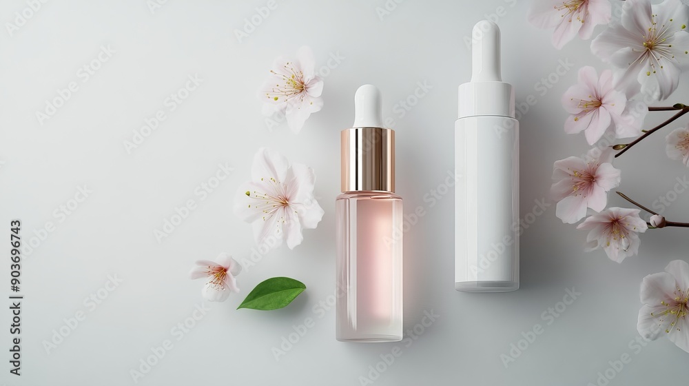 A mockup of a tube bottle designed for skincare cosmetics, featuring a serum dropper or cream lotion. A mockup of a tube bottle designed for skincare cosmetics, featuring a serum dropper or cream lotion.