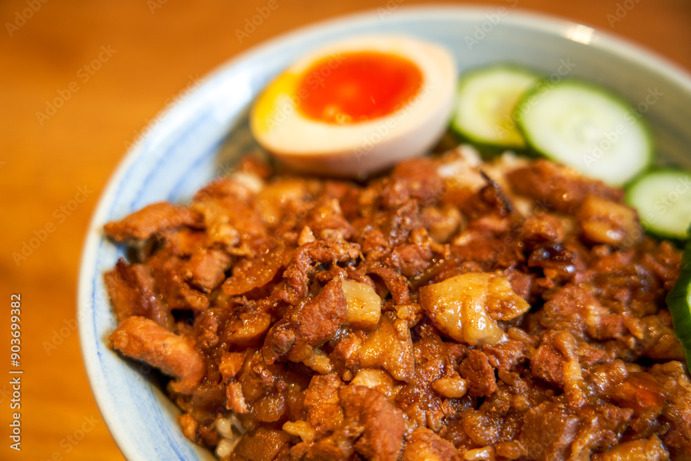 A bowl of authentic and delicious Taiwanese braised pork rice A bowl of authentic and delicious Taiwanese braised pork rice