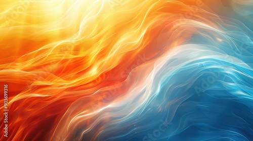 Celestial Dance of Fire and Ice: An abstract symphony of fiery hues and cool tones, capturing the eternal interplay of opposites. 