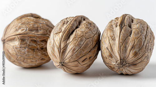 Walnuts on a white background. photo