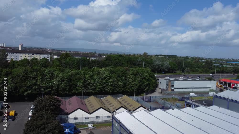 High angle View of Central Glasgow city of Scotland, United Kingdom. June 5th, 2024 High angle View of Central Glasgow city of Scotland, United Kingdom. June 5th, 2024