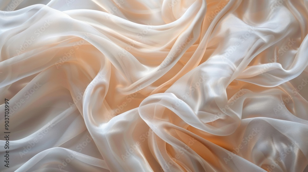 Fototapeta premium A white fabric with a pattern of waves