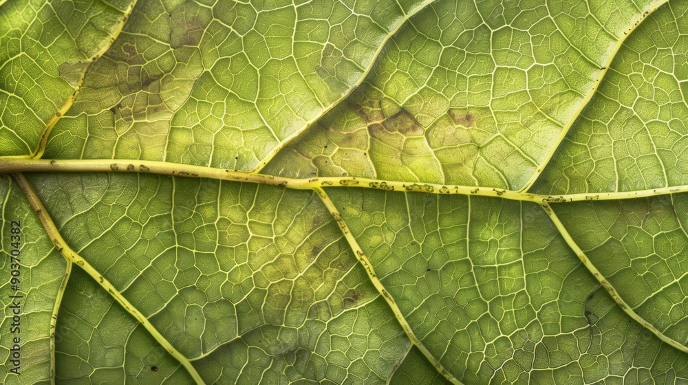 Obraz premium A leaf with a green stem and veins