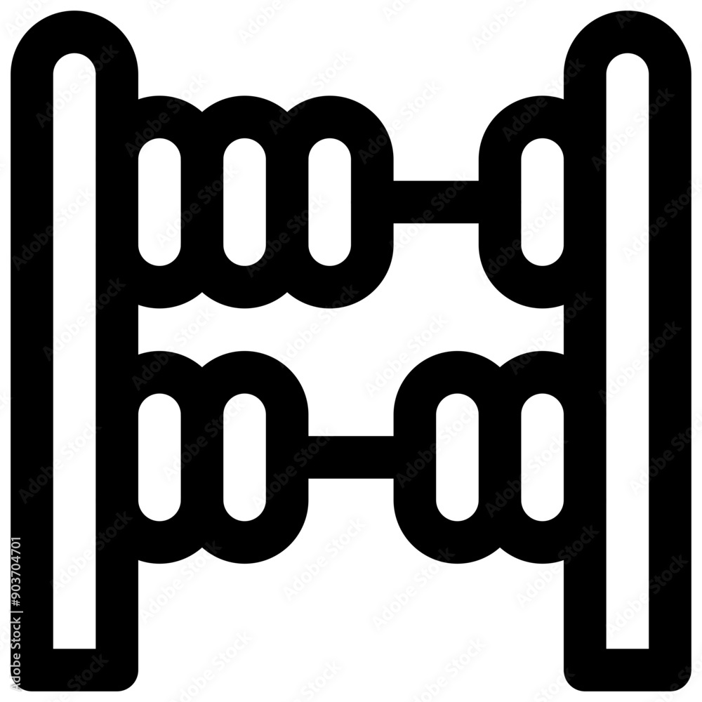 Abacus. Editable stroke vector icon. Abacus. Editable stroke vector icon.
