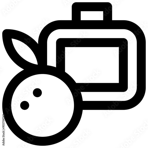 Lunch box. Editable stroke vector icon.